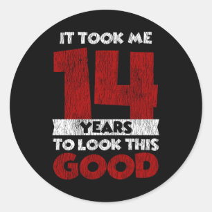 Adesivo Redondo Noivado De 14 Anos Me Fez Parecer Bom 14 Aniversár