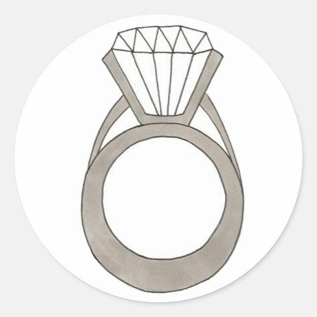 Adesivo Redondo Noivado de anéis para Chás de casamento (Frente)