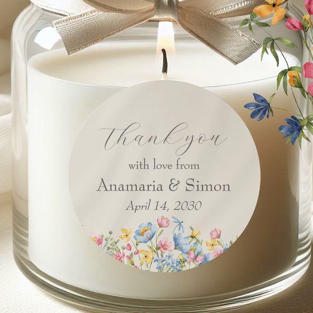 Adesivo Redondo Noivado Floral do Jardim Obrigado (Criador carregado)