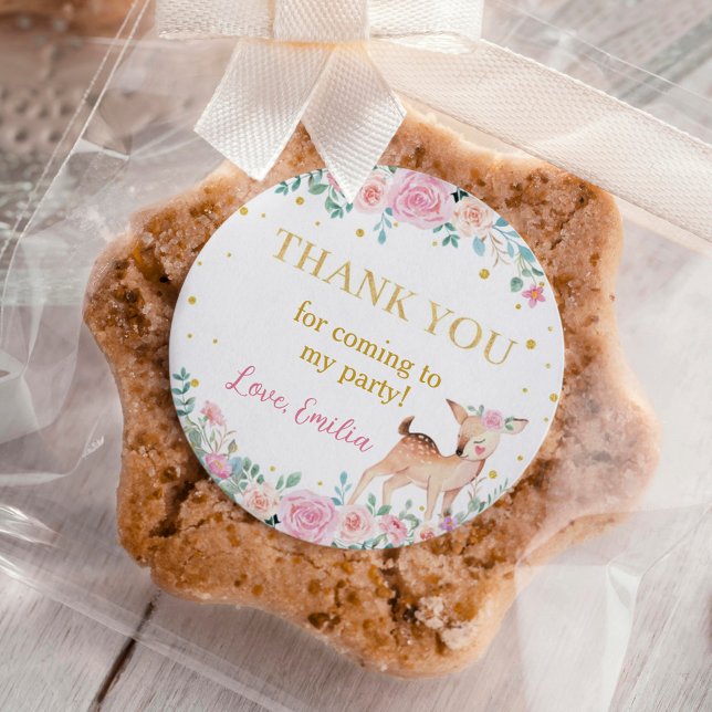 Adesivo Redondo Noivado Floral Maravilhoso Deer Pink (Criador carregado)