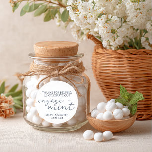 Adesivo Redondo Noivado Mint Obrigado