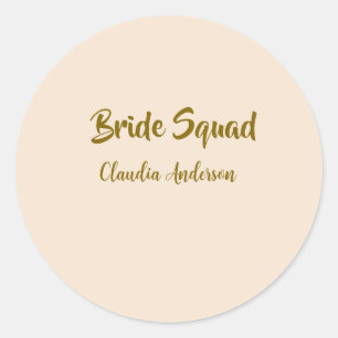 Adesivo Redondo Noivas da noiva nome laranja dourado casamento
