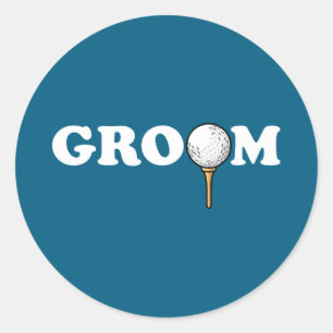 Adesivo Redondo Noivo bola de golfe golfista homens solteirão engr