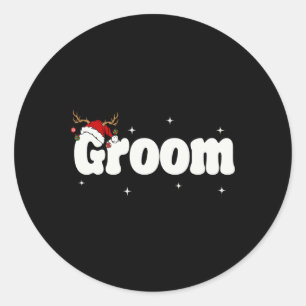Adesivo Redondo Noivo Noiva Papai Noel Casais Roupas de Natal Xmas