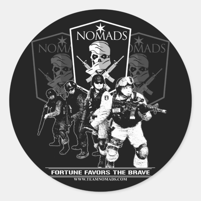 Adesivo Redondo Nomads Moto Stickers (Frente)