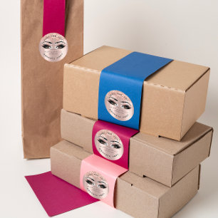 Adesivo Redondo Nome Beauty Lashes Drivers Lashes Dourados Rosa Li