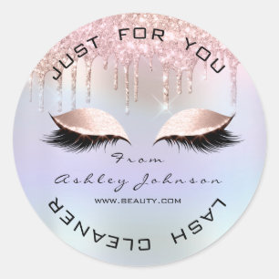 Adesivo Redondo Nome Beauty Lshes Drivers Hológrafo Lashes Cleane