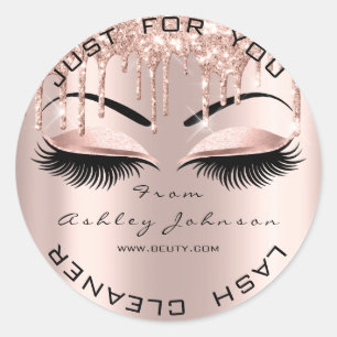 Adesivo Redondo Nome Beauty Lshes Drives Pink Brows Lashes Cleaner