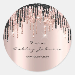 Adesivo Redondo Nome Beauty Rosa Black Drives Web Obrigado