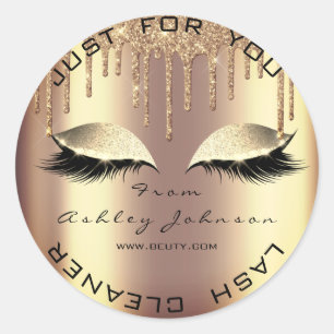 Adesivo Redondo Nome Beauty Salon Drivers Mel Dourado Lashes Clean