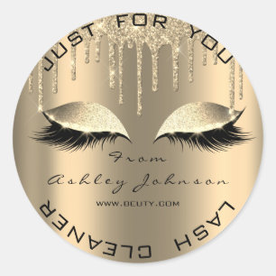 Adesivo Redondo Nome Beauty Salon Drivers Sepia Dourados Lashes Cl