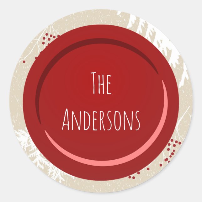 Adesivo Redondo Nome Berry Christmas (Frente)