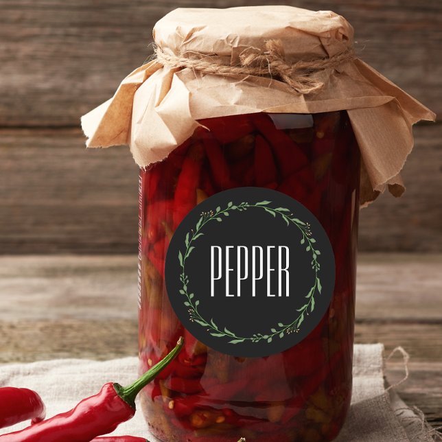 Adesivo Redondo Nome Branco dos Rótulos dos Rótulos de Especiarias (spice labels name)