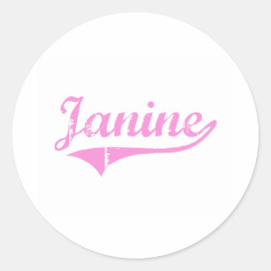 Adesivo Redondo Nome clássico do estilo de Janine