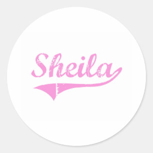 Adesivo Redondo Nome clássico do estilo de Sheila