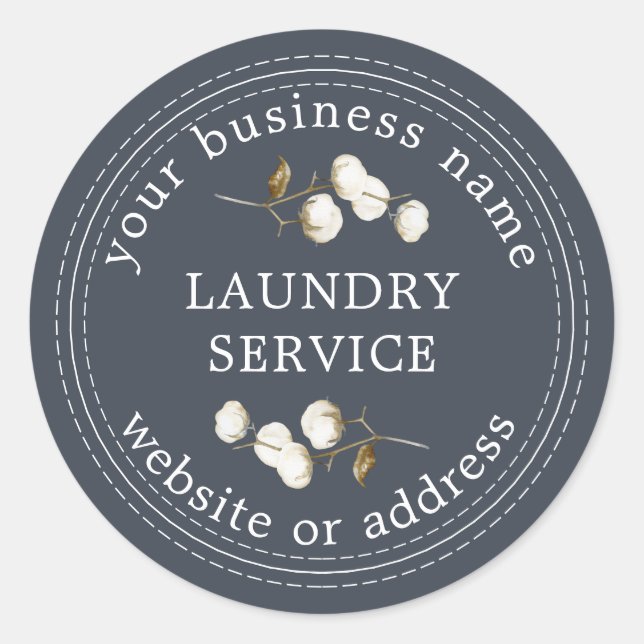 Adesivo Redondo Nome Comercial do Serviço de Lançamento Moderno da (Frente)