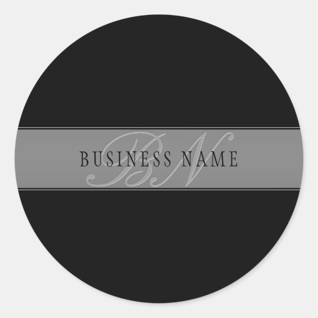 Adesivo Redondo Nome comercial/outro texto de script editável eleg (Frente)