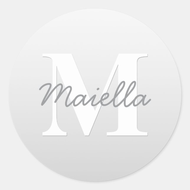 Adesivo Redondo Nome Cursivo ou outro Texto sem Monograma | Gradie (Frente)
