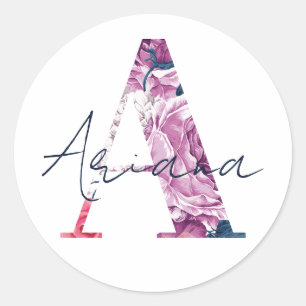 Adesivo Redondo Nome da Ariana Marca Personalizada do Sticker Girl