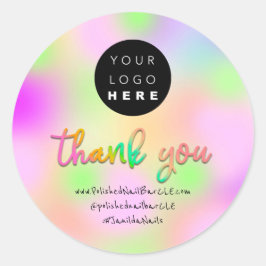 Adesivo Redondo Nome da empresa de logotipo Obrigado por Comprar a