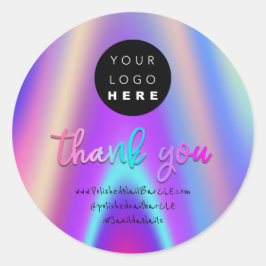 Adesivo Redondo Nome da empresa de logotipo Obrigado por Comprar h