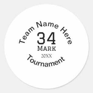 Adesivo Redondo Nome da equipe aqui adicione nome e texto do ano d