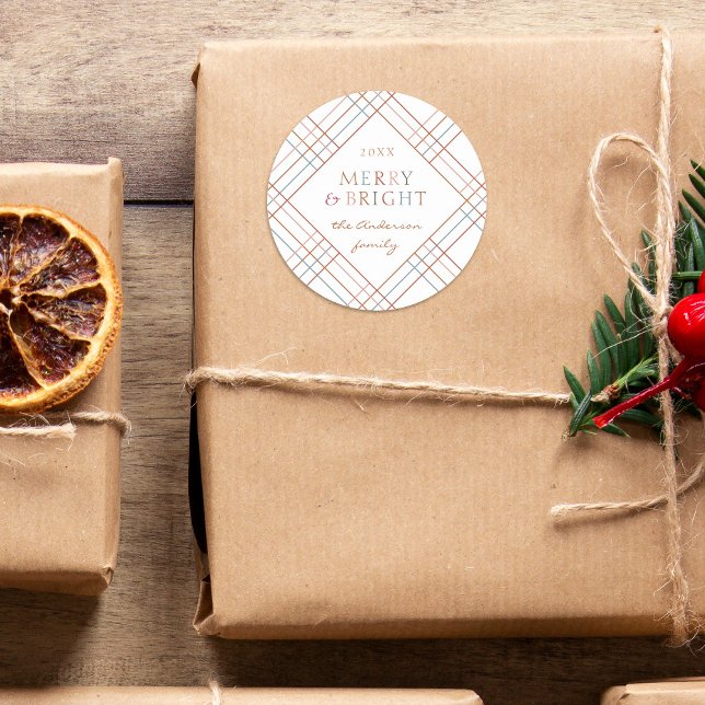 Adesivo Redondo Nome da Família Alegre e Colorido Xadrez (Criador carregado)