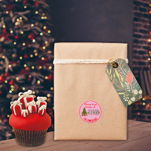 Adesivo Redondo Nome da família Balsa de Natal