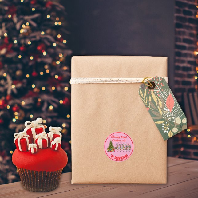 Adesivo Redondo Nome da família Balsa de Natal (Criador carregado)