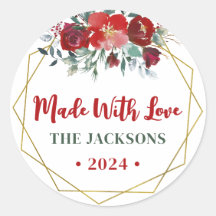 Nome da Família Boho Watercolor Christmas Wreath