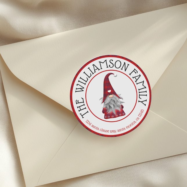 Adesivo Redondo Nome da família de cuecas Endereço de devolução (Criador carregado)