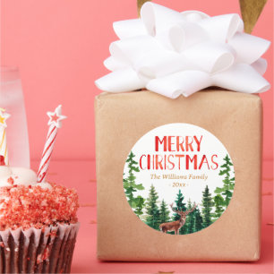 Adesivo Redondo Nome da família de veados elegantes