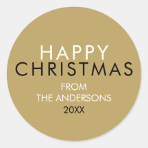 Nome da Família Feliz Natal em Ouro Elegante