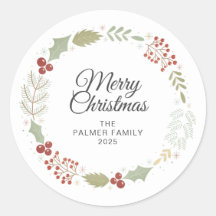 Nome da Família Floral Christmas Wreath