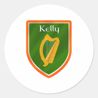 Adesivo Redondo Nome da família Kelly crest kelly