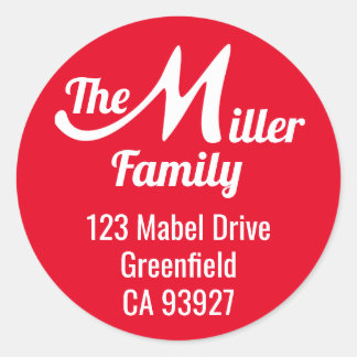 Adesivo Redondo Nome da família - Letra M