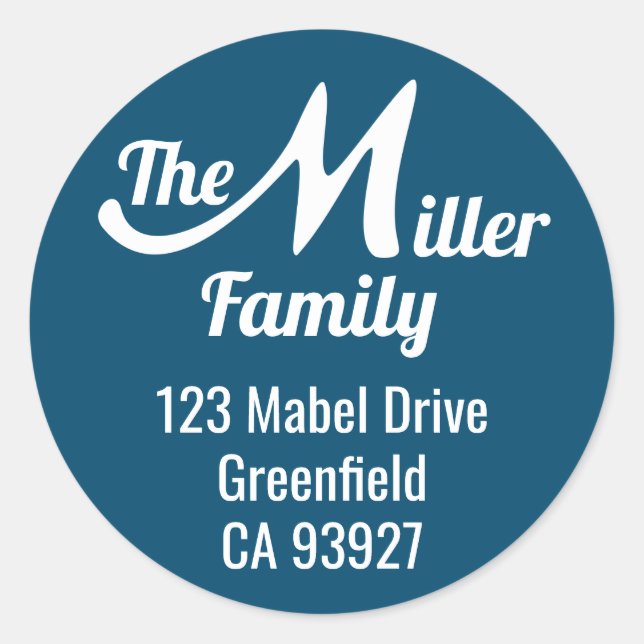 Adesivo Redondo Nome da família - Letra M (Frente)