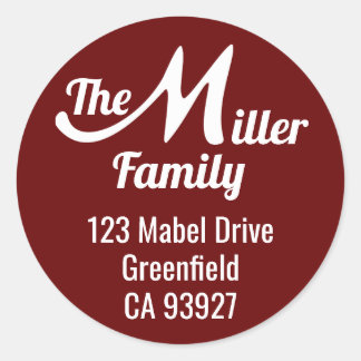 Adesivo Redondo Nome da família - Letra M