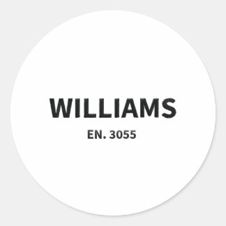 Adesivo Redondo Nome da Família Williams - Personalizado "Est. 202