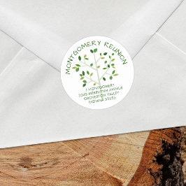 Adesivo Redondo Nome da Reunião da Família Árvore Familiar