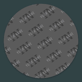 Adesivo Redondo Nome das Cinzas Escuras Modernas com Telas/Outro T