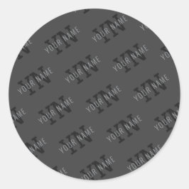 Adesivo Redondo Nome das Cinzas Escuras Modernas com Telas/Outro T