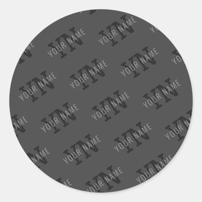 Adesivo Redondo Nome das Cinzas Escuras Modernas com Telas/Outro T (Frente)