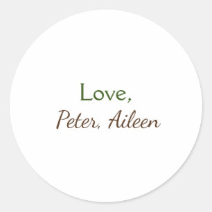 Adesivo Redondo nome de adição de amor simples texto editável míni