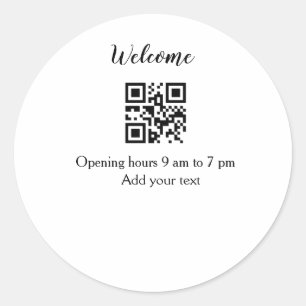 Adesivo Redondo Nome de adição de código de barras de boas-vindas 