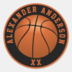 Adesivo Redondo Nome de Basquete e Personalização de Jersey