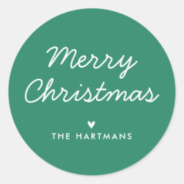 Adesivo Redondo Nome de Cor Personalizada de Natal Simples Moderno
