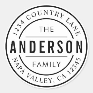 Adesivo Redondo Nome de Família Personalizado   Crie Seu Próprio E