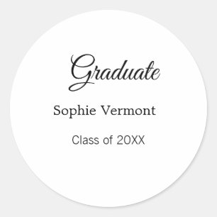 Adesivo Redondo nome de graduado turma de 20XX parabéns simples mí