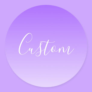 Adesivo Redondo Nome de Letra Cursiva & Sombreado Roxo Claro Editá